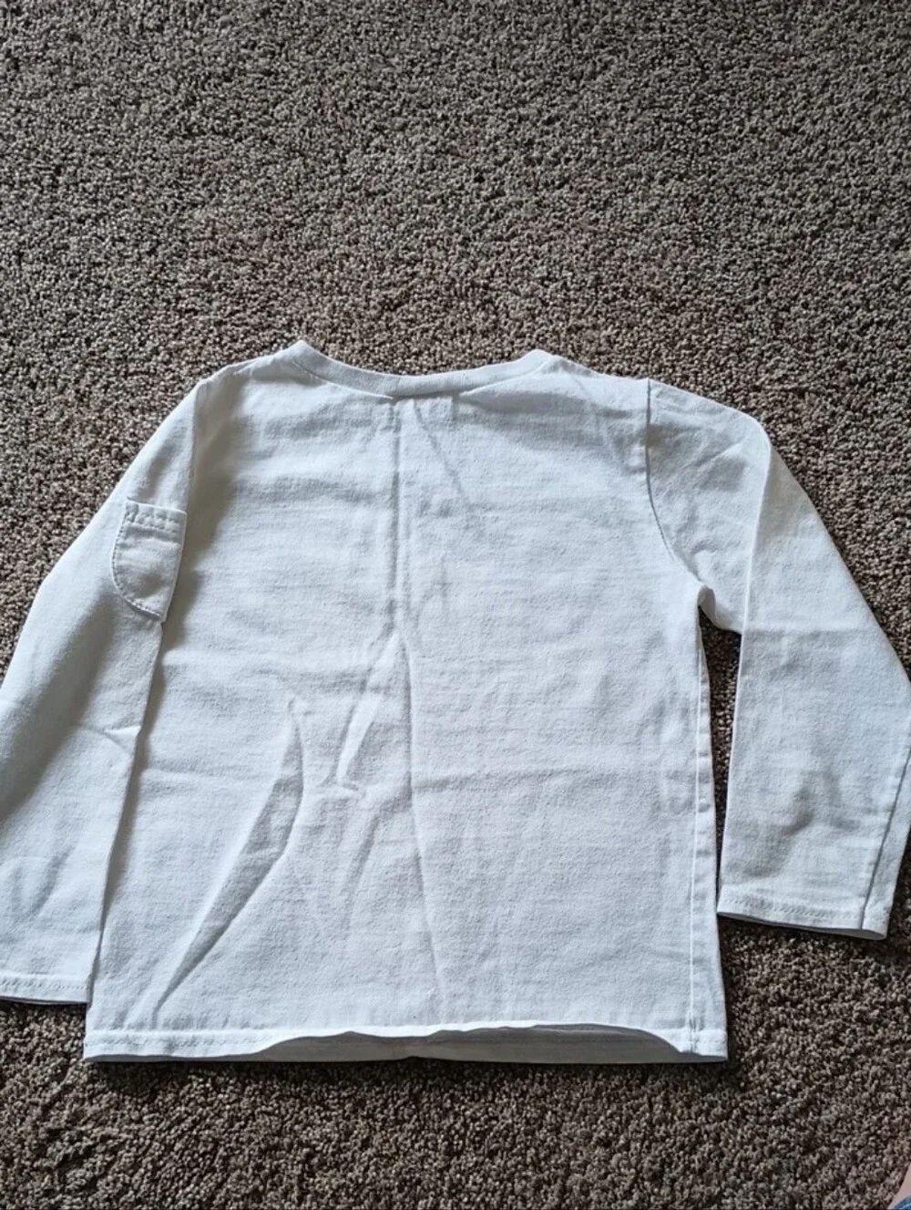Nike White Long-Sleeve Kids Tee with Blue Side Logo